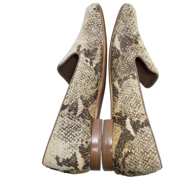 BERNARDO Womens Emma Snake Embossed Genuine Calf Hair Loafer Flat Size 11M - Picture 5 of 11